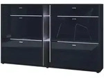 Vladon Schuhschrank, Schwarz Hochglanz, Holzwerkstoff, 155.5x95x28 cm,...