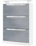 Vladon Schuhschrank, Anthrazit, Holzwerkstoff, 89x128x23 cm, Garderobe,
