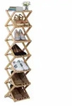 Relaxdays Schuhregal, Hellbraun, Holz, 28x124x28 cm, Garderobe, Schuhaufbewahrung,