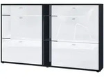 Vladon Schuhschrank, Wei&szlig; Hochglanz, Holzwerkstoff, 155.5x95x28 cm, Garderobe,