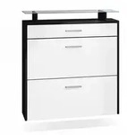 Vladon Schuhschrank, Wei&szlig;, Holzwerkstoff, 89x96x23 cm, Garderobe,...