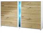 Vladon Schuhschrank, Eiche, Holzwerkstoff, 155.5x95x28 cm, Garderobe,