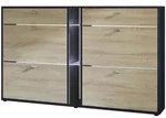 Vladon Schuhschrank, Eiche San Remo, Holzwerkstoff, 155.5x95x28 cm, Garderobe,