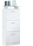 Vladon Schuhschrank, Wei&szlig;, Holzwerkstoff, 46x128x23 cm, Garderobe,