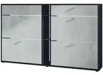 Vladon Schuhschrank, Hellgrau, Holzwerkstoff, 155.5x95x28 cm, Garderobe,