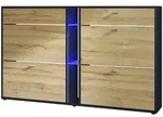 Vladon Schuhschrank, Eiche, Holzwerkstoff, 155.5x95x28 cm, Garderobe,
