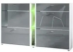 Vladon Schuhschrank, Grau, Holzwerkstoff, 155.5x95x28 cm, Garderobe,