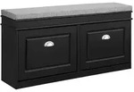 SoBuy Schuhbank, Schwarz, Holzwerkstoff, 104x52x24 cm, FSC 100%, Garderobe,