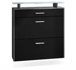 Vladon Schuhschrank, Schwarz, Holzwerkstoff, 89x96x23 cm, Garderobe,