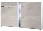 Vladon Schuhschrank, Sand, Holzwerkstoff, 155.5x95x28 cm, Garderobe,