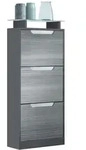 Vladon Schuhschrank, Anthrazit, Holzwerkstoff, 46x128x23 cm, Garderobe,