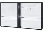 Vladon Schuhschrank, Wei&szlig; Hochglanz, Holzwerkstoff, 155.5x95x28 cm, Garderobe,