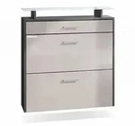 Vladon Schuhschrank, Sand, Holzwerkstoff, 89x96x23 cm, Garderobe,...
