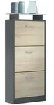 Vladon Schuhschrank, Eiche San Remo, Holzwerkstoff, 46x128x23 cm, Garderobe,