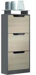 Vladon Schuhschrank, Eiche San Remo, Holzwerkstoff, 46x128x23 cm, Garderobe,