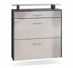 Vladon Schuhschrank, Sand, Holzwerkstoff, 89x96x23 cm, Garderobe,...