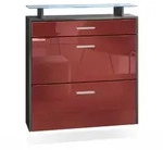 Vladon Schuhschrank, Bordeaux, Holzwerkstoff, 89x96x23 cm, Garderobe,