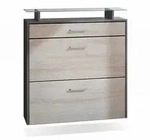 Vladon Schuhschrank, Eiche San Remo, Holzwerkstoff, 89x96x23 cm, Garderobe,