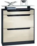 Vladon Schuhschrank, Creme, Holzwerkstoff, 89x104x23 cm, Garderobe,