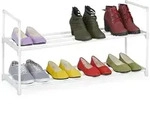 Relaxdays Schuhregal, Wei&szlig;, Metall, Kunststoff, 90x45x30.5 cm, Garderobe,