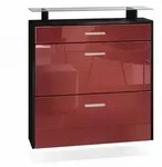 Vladon Schuhschrank, Bordeaux, Holzwerkstoff, 89x96x23 cm, Garderobe,