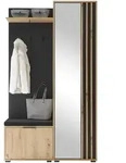 moebel dich auf Garderobe, Schwarz, Holz, 1-Sitzer, 114x197x40 cm, Garderobe,