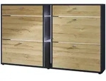 Vladon Schuhschrank, Eiche, Holzwerkstoff, 155.5x95x28 cm, Garderobe,