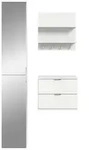 Livetastic Garderobe, Wei&szlig;, Wei&szlig; Hochglanz, Holzwerkstoff, 3-teilig, 82x193x34 cm,