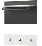 Inn.Furn Garderobenpaneel, Wei&szlig;, Grau, Holzwerkstoff, Metall, Nachbildung, Uni,