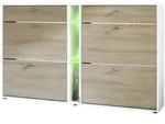 Vladon Schuhschrank, Eiche San Remo, Holzwerkstoff, 155.5x95x28 cm, Garderobe,