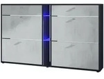 Vladon Schuhschrank, Hellgrau, Holzwerkstoff, 155.5x95x28 cm, Garderobe,