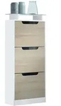Vladon Schuhschrank, Eiche San Remo, Holzwerkstoff, 46x128x23 cm, Garderobe,