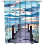 Sanilo Duschvorhang, Blau, Textil, Rechteckig, 180x200 cm, Badtextilien,