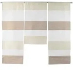 Kurzgardine Rendur, Wei&szlig;, Taupe, Beige, Textil, Streifen, 90x80 cm, Textiles
