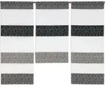 Kurzgardine, Grau, Wei&szlig;, Hellgrau, Textil, Streifen, 90x80 cm, Oeko-Tex&reg;...