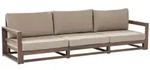 Beliani Gartensofa, Grau, Beige, Braun, Holz, 3-Sitzer, 269x72x75 cm, FSC 100%,