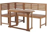 Beliani Balkon, Hellbraun, Holz, 4-Sitzer, Gartenm&ouml;bel, Gartenm&ouml;bel-Sets