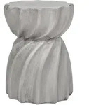 Beliani Gartenbeisttelltisch, Grau, Stein, 35x48x35 cm, Gartenm&ouml;bel, Gartentische,