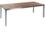 Beliani Gartentisch, Hellbraun, Silber, Holz, rechteckig, 90x75x200 cm,...