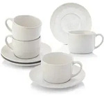 S&auml;nger Kaffeetassen, Creme, Keramik, 8-teilig, 28x26x38 cm, kratzfest, Essen &