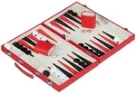 Relaxdays Backgammon-Set, Rot, Kunststoff, Holzwerkstoff, 36.5x24 cm, Spielzeug,