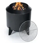 Relaxdays Feuerschale, Schwarz, Metall, 52x45.5x52 cm, Freizeit,...