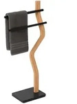 Relaxdays Handtuchst&auml;nder, Mehrfarbig, Holz, Metall, Kunststoff, 37x86x18 cm,
