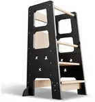 Juskys Lernturm, Schwarz, Holzwerkstoff, 40x90x44 cm, Babym&ouml;bel, Hochst&uuml;hle &