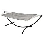 Amanka Doppel-H&auml;ngematte, Grau, Metall, Rechteckig, 100x90x300 cm, Gartenm&ouml;bel,