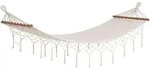 H&auml;ngematte Edessa, Wei&szlig;, Holz, Textil, L&auml;rche, 200x3x80 cm, Gartenm&ouml;bel,