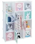 Relaxdays Steckregal, Wei&szlig;, Kunststoff, Metall, 109x145x37 cm, Kinder- &