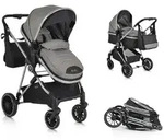 Moni Kinderwagen, Grau, Metall, 58x109x77 cm, unisex, Federung, Baby on Tour,