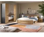 Livetastic Schlafzimmer, Grau, Eiche Artisan, Holzwerkstoff, 4-teilig, griffloses