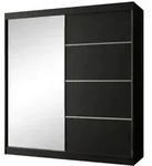 Beautysofa Schwebet&uuml;renschrank, Schwarz, Holzwerkstoff, 10 F&auml;cher, 200x215x61...